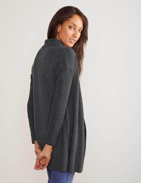 long charcoal cardigan
