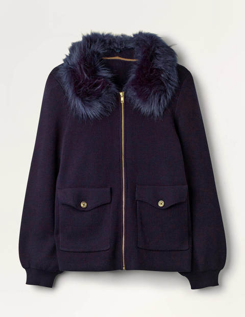 Clarendon Knitted Jacket - Navy Clarendon Knitted Jacket - Navy