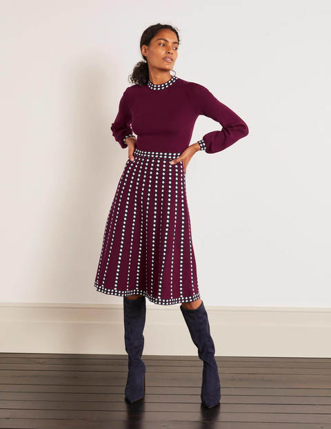 Dollie Knitted Dress - Ruby Ring, Linear Dot Dollie Knitted Dress - Ruby Ring, Linear Dot