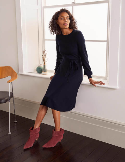 Deborah Belted Knitted Dress - Navy Deborah Belted Knitted Dress - Navy
