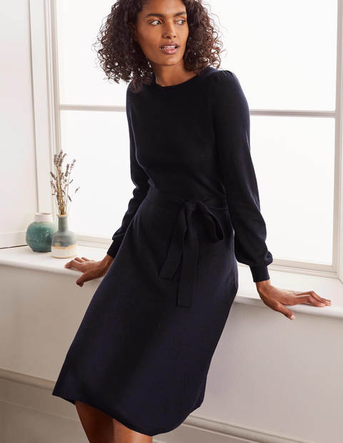 Deborah Belted Knitted Dress - Navy Deborah Belted Knitted Dress - Navy