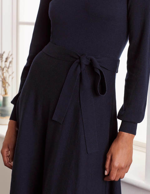 Deborah Belted Knitted Dress - Navy Deborah Belted Knitted Dress - Navy