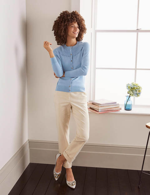 Abercorn Scallop Cardigan - Frosted Blue Abercorn Scallop Cardigan - Frosted Blue