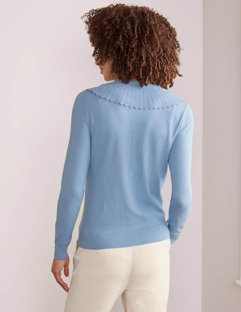 Abercorn Scallop Cardigan - Frosted Blue Abercorn Scallop Cardigan - Frosted Blue