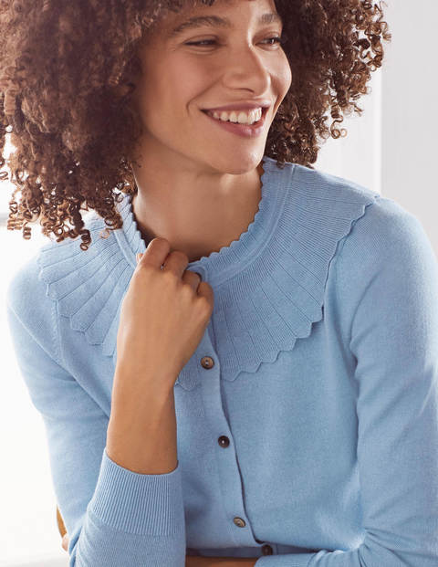 Abercorn Scallop Cardigan - Frosted Blue Abercorn Scallop Cardigan - Frosted Blue
