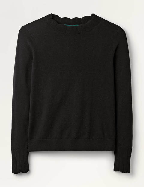 Hambleden Pullover mit Muschelsaum - Schwarz Hambleden Pullover mit Muschelsaum - Schwarz