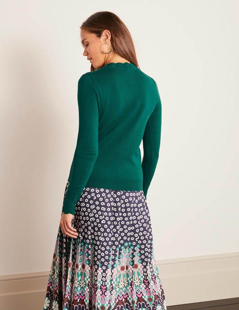 Hambleden Pullover mit Muschelsaum - Waldgrün Hambleden Pullover mit Muschelsaum - Waldgrün