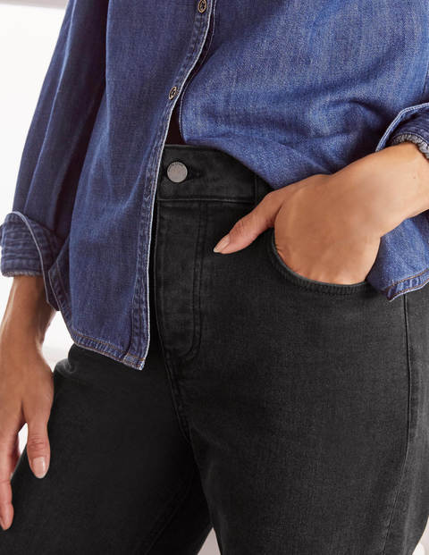 Lockere Jeans mit geradem Bein - Gewaschenes Schwarz Lockere Jeans mit geradem Bein - Gewaschenes Schwarz