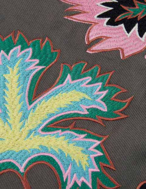 Riley Embroidered Mini Skirt - Graphite Floral Embroidery Riley Embroidered Mini Skirt - Graphite Floral Embroidery