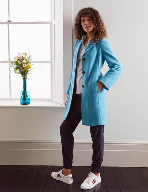 Einreihiger Trenchcoat - Schottenrockblau Einreihiger Trenchcoat - Schottenrockblau