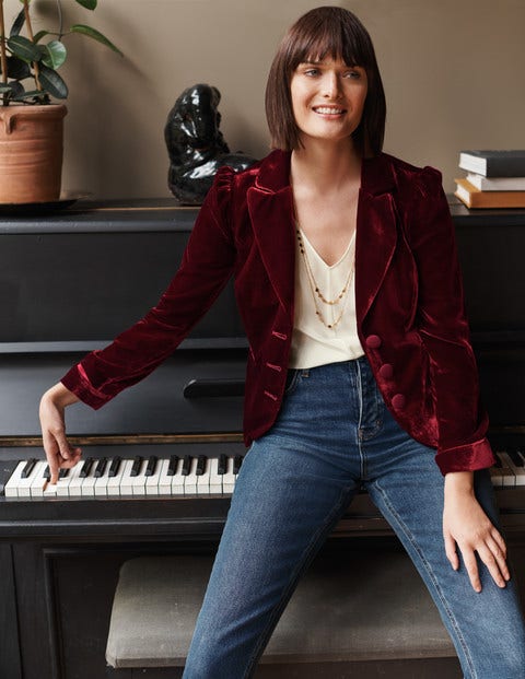 Kingsley Velvet Jacket - Ruby Ring Kingsley Velvet Jacket - Ruby Ring