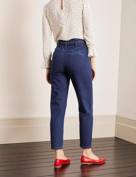 Belted Tapered Leg Jeans - Mid Vintage Belted Tapered Leg Jeans - Mid Vintage
