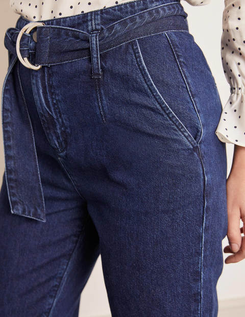 Belted Tapered Leg Jeans - Mid Vintage Belted Tapered Leg Jeans - Mid Vintage