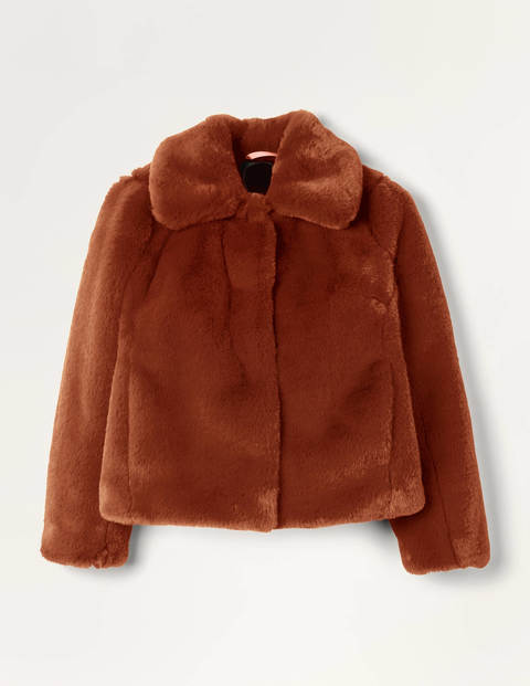 red fur faux jacket