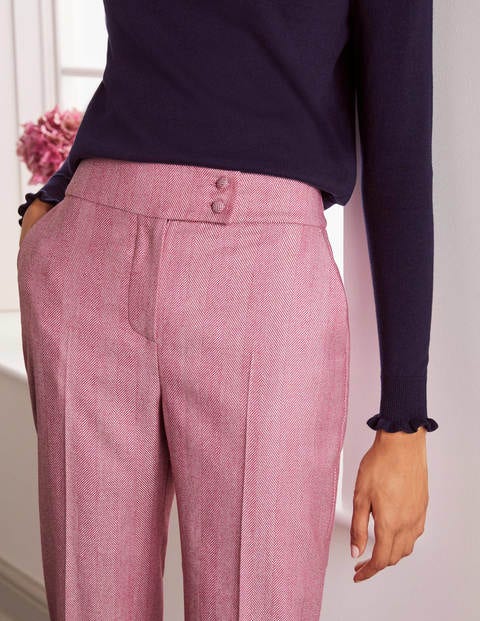 Kennford Tweed Pants - Pink Herringbone Kennford Tweed Pants - Pink Herringbone