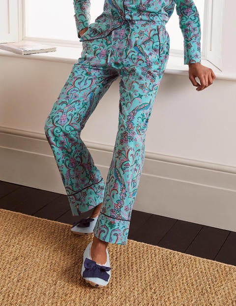 Janie Pajama Bottoms - Frost, Fanciful Peacock Janie Pajama Bottoms - Frost, Fanciful Peacock