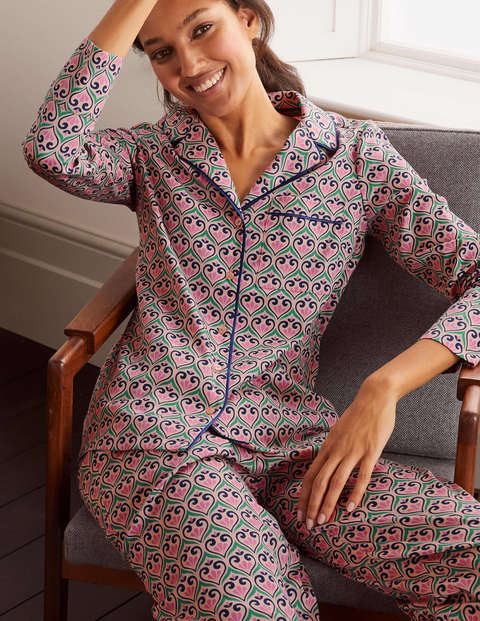 Janie Pajama Shirt - Milkshake, Fanciful Geo Janie Pajama Shirt - Milkshake, Fanciful Geo