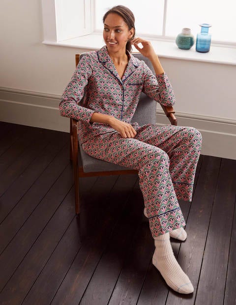 Janie Pajama Shirt - Milkshake, Fanciful Geo Janie Pajama Shirt - Milkshake, Fanciful Geo