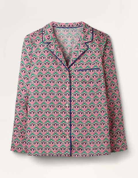 Janie Pajama Shirt - Milkshake, Fanciful Geo Janie Pajama Shirt - Milkshake, Fanciful Geo