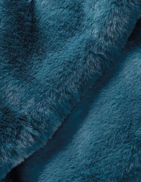 Manteau Kenilworth en fausse fourrure - Bleu sarcelle profond Manteau Kenilworth en fausse fourrure - Bleu sarcelle profond