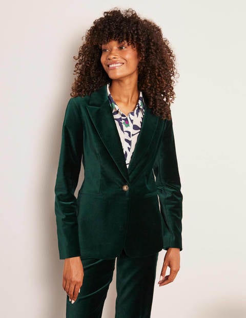 Siddal Velvet Blazer - Deep Forest Siddal Velvet Blazer - Deep Forest