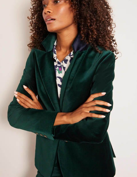 Siddal Velvet Blazer - Deep Forest Siddal Velvet Blazer - Deep Forest