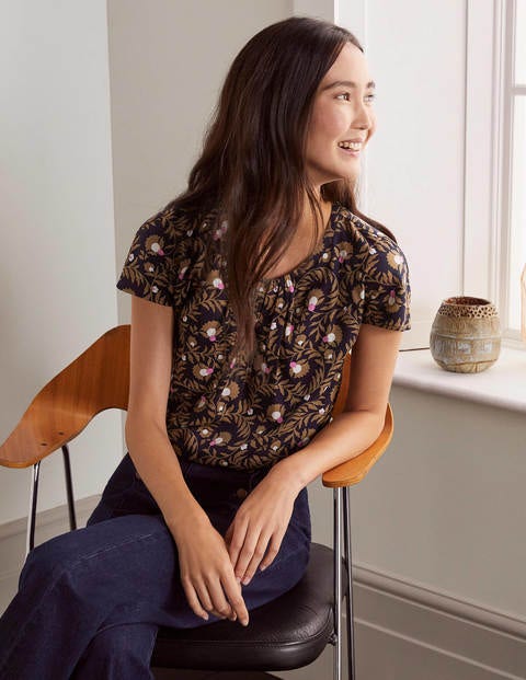 Florence Top - French Navy, Wild Bramble Florence Top - French Navy, Wild Bramble