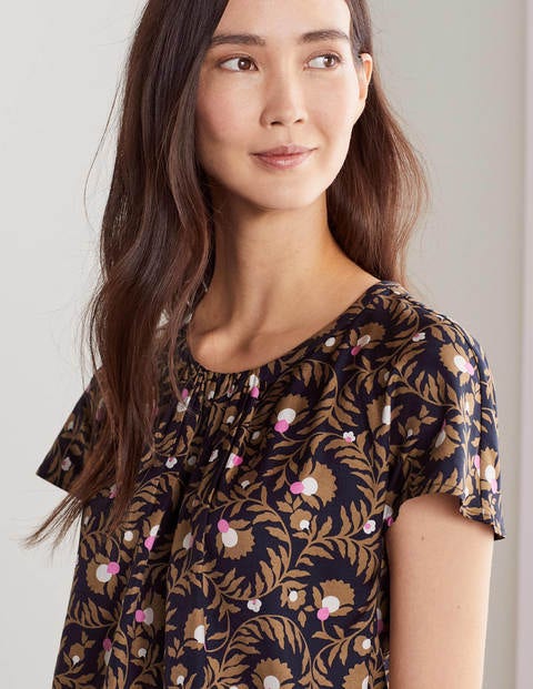 Florence Top - French Navy, Wild Bramble Florence Top - French Navy, Wild Bramble