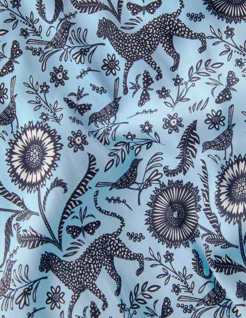 Kitty Bluse mit gesmoktem Ausschnitt - Eisblau, Magischer Garten Kitty Bluse mit gesmoktem Ausschnitt - Eisblau, Magischer Garten