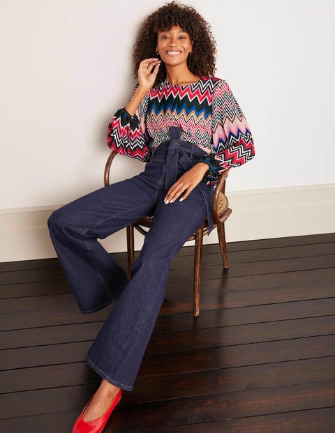 Elise Pleated Top - Red, Eccentric Chevron Elise Pleated Top - Red, Eccentric Chevron