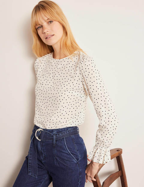 Francesca Top - Ivory, Polka Dot | Boden UK