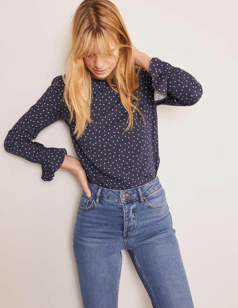 Francesca Top - Navy, Polka Dot Medium Francesca Top - Navy, Polka Dot Medium