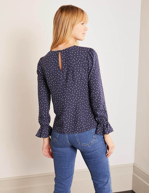 Francesca Top - Navy, Polka Dot Medium Francesca Top - Navy, Polka Dot Medium