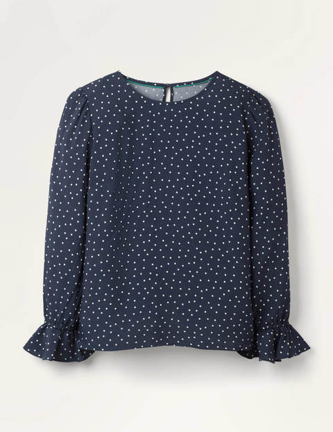 Francesca Top - Navy, Polka Dot Medium Francesca Top - Navy, Polka Dot Medium