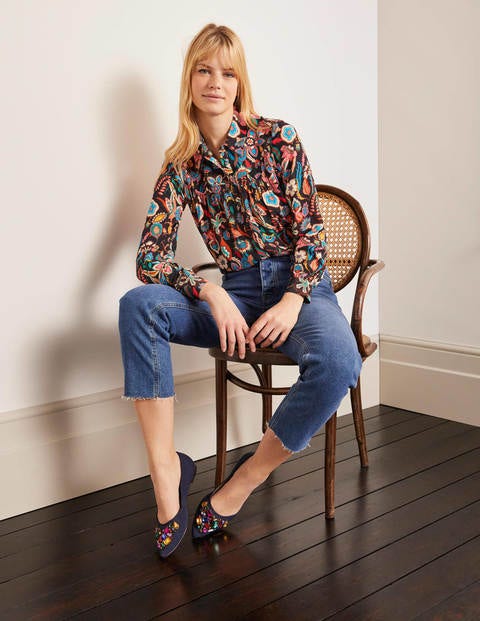 Chemise Penelope à smocks - Black, Garden Chintz Chemise Penelope à smocks - Black, Garden Chintz