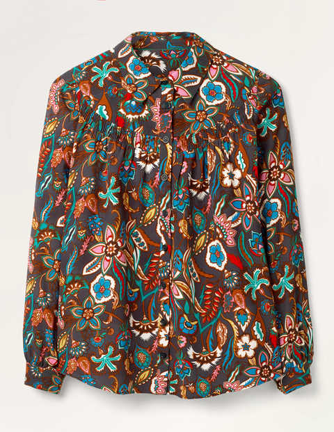 Chemise Penelope à smocks - Black, Garden Chintz Chemise Penelope à smocks - Black, Garden Chintz