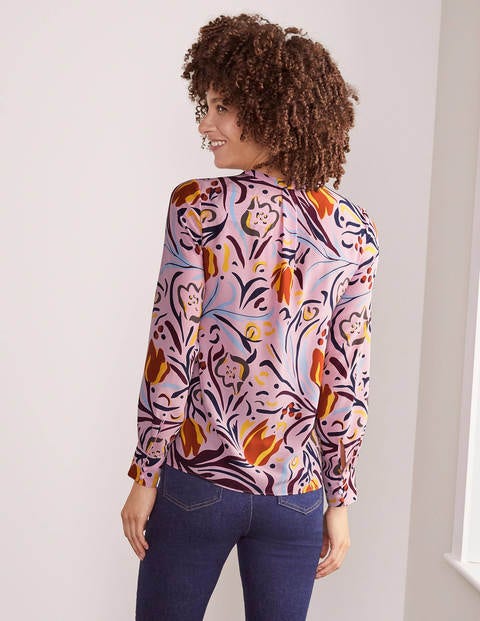 Lottie Silk Blouse - Soft Peony, Painted Snowdrop Lottie Silk Blouse - Soft Peony, Painted Snowdrop
