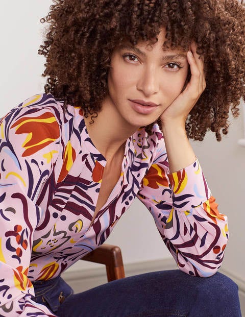 Lottie Silk Blouse - Soft Peony, Painted Snowdrop Lottie Silk Blouse - Soft Peony, Painted Snowdrop