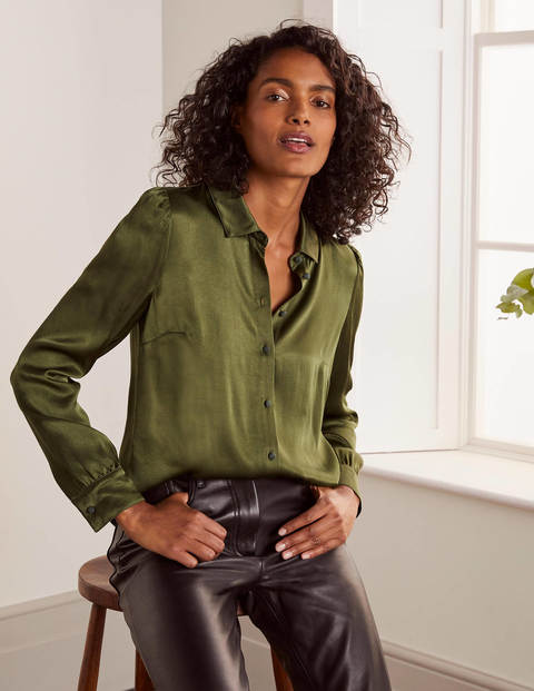 Eliza Satin  Shirt Oregano  Boden UK