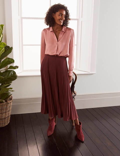 Eliza Satin Shirt - Dusty Rose Eliza Satin Shirt - Dusty Rose