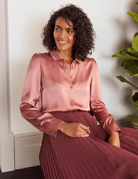 Eliza Satin Shirt - Dusty Rose Eliza Satin Shirt - Dusty Rose