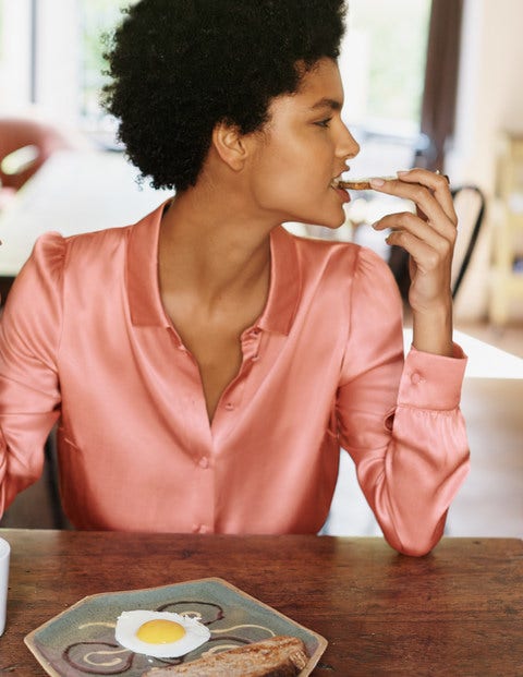 Eliza Satin Shirt - Dusty Rose Eliza Satin Shirt - Dusty Rose