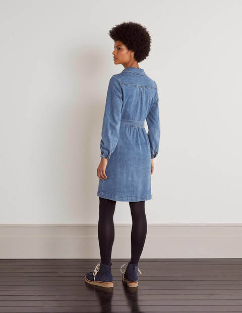 Olympia Hemdblusenkleid - Mittleres Vintageblau Olympia Hemdblusenkleid - Mittleres Vintageblau
