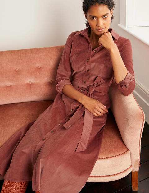 Judith Cord-Hemdblusenkleid - Roteiche Judith Cord-Hemdblusenkleid - Roteiche