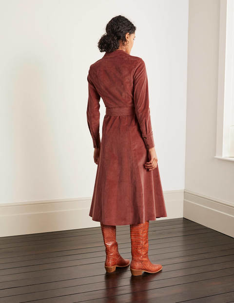 Judith Cord-Hemdblusenkleid - Roteiche Judith Cord-Hemdblusenkleid - Roteiche
