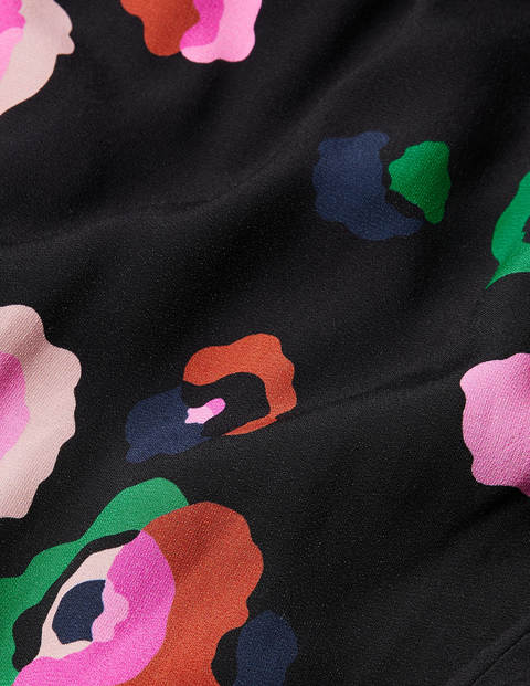 Clementine Midikleid - Schwarz, Üppige Pfingstrose Clementine Midikleid - Schwarz, Üppige Pfingstrose