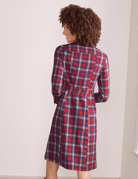 Elspeth Shirt Dress - Red and Ivory Check Elspeth Shirt Dress - Red and Ivory Check