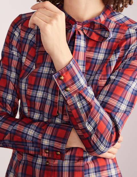 Elspeth Shirt Dress - Red and Ivory Check Elspeth Shirt Dress - Red and Ivory Check