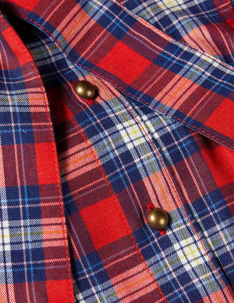 Elspeth Shirt Dress - Red and Ivory Check Elspeth Shirt Dress - Red and Ivory Check