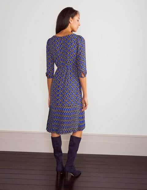 Casey Plissiertes Midikleid - Französisches Navy, Schleifen Casey Plissiertes Midikleid - Französisches Navy, Schleifen